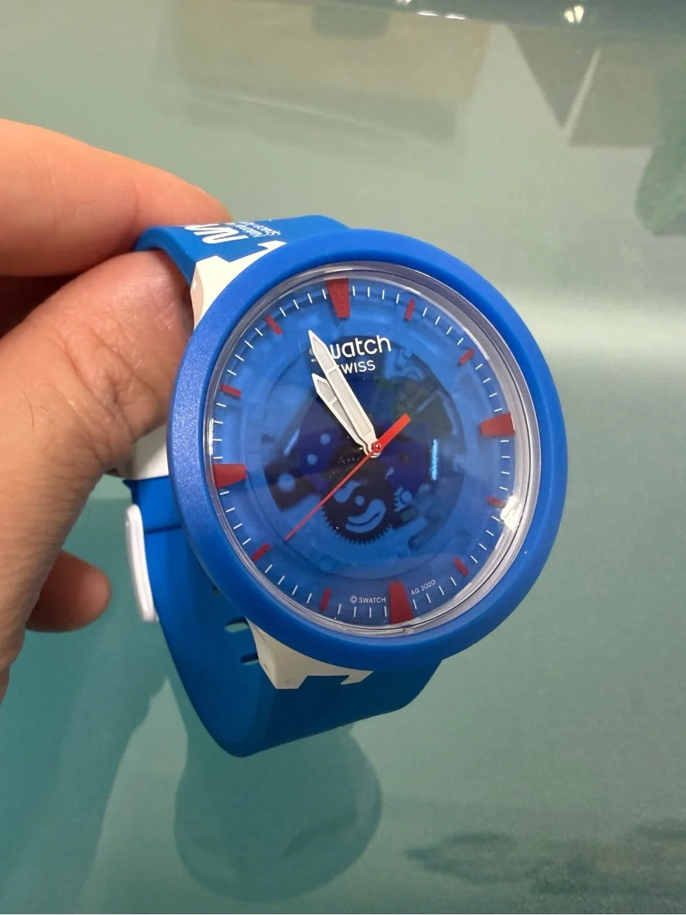 Swatch 47mm Space Collection Jumpsuit Quartz Blue SB03Z100 Watch Brand New